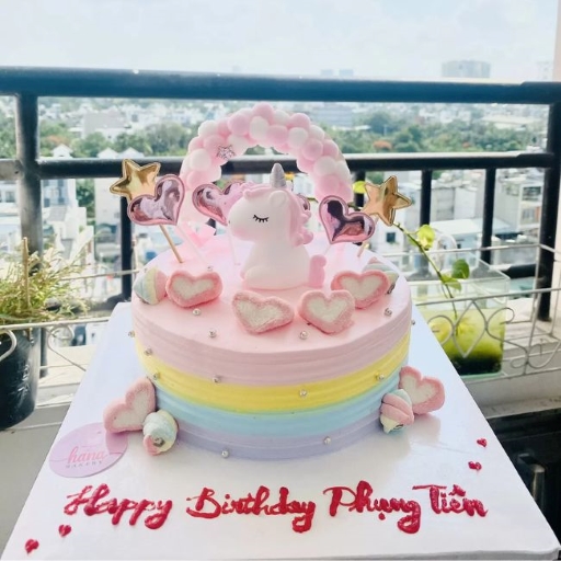 Bánh sinh nhật Unicon decor dễ thương